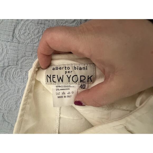 90s Alberto Biani White Tailored Pants Italy 40 Trousers Minimal Quiet Luxury S - Picture 2 of 5